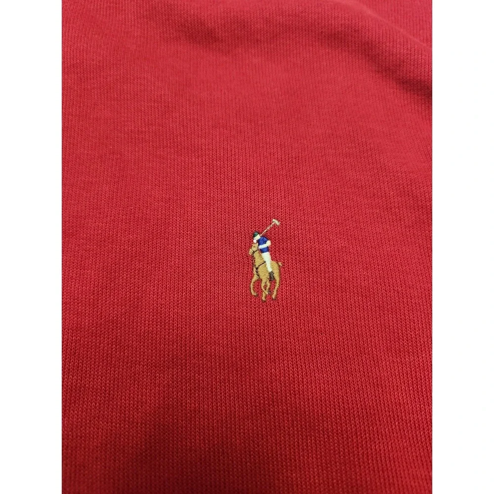 Polo Ralph Lauren Sweater Mens 2XB Red 1/4 Flesh Zip Mock Neck Rib Knit Pullover